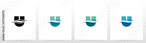 Water Wave On Letter Logo Design U