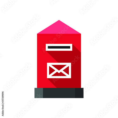 mailbox with letters in flat style isolated vector on white background