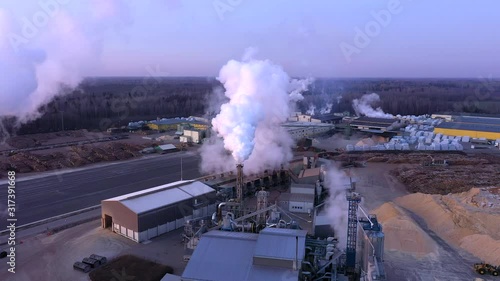 An aerial view of the sawmill industry in Imavere Estonia photo