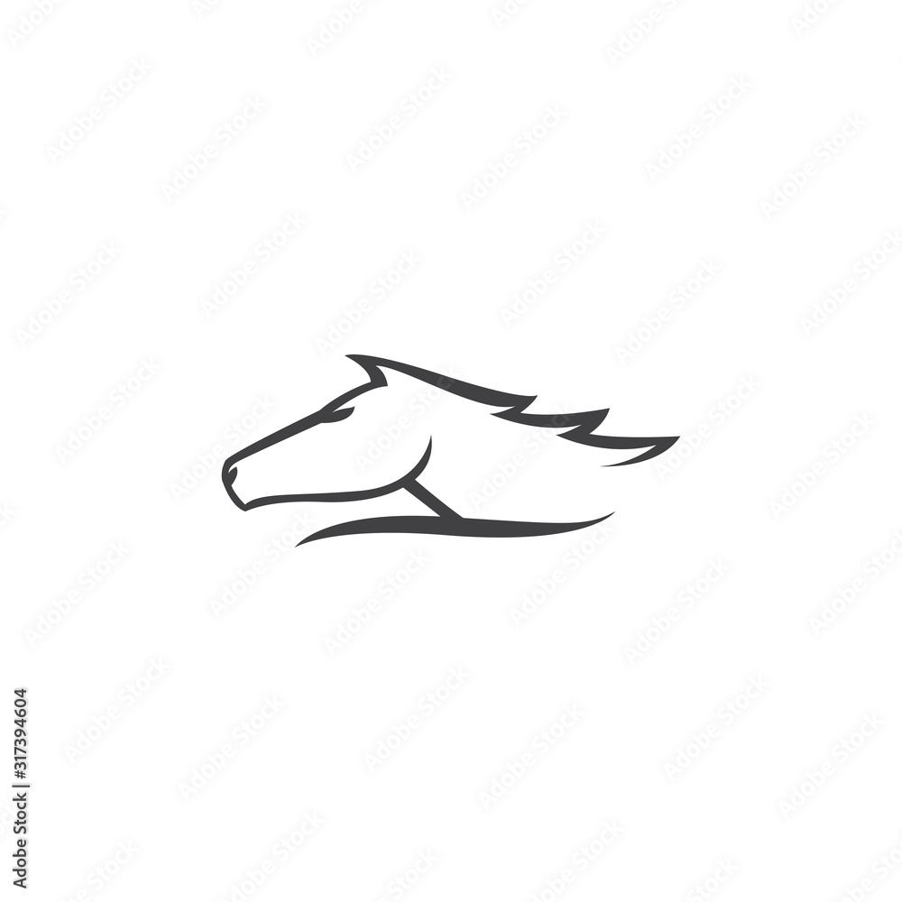 Free horse head logo vector - Pixsector