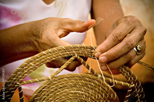 Golden grass brazilian typical handicraft work from Jalapão photo