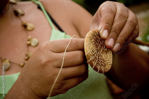 Golden grass brazilian typical handicraft work from Jalapão