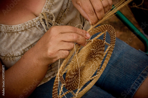 Golden grass brazilian typical handicraft work from Jalapão