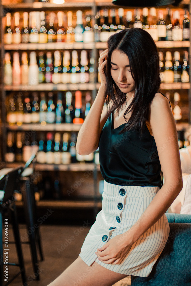Beautiful woman in cafe. Beautiful woman in cafe.