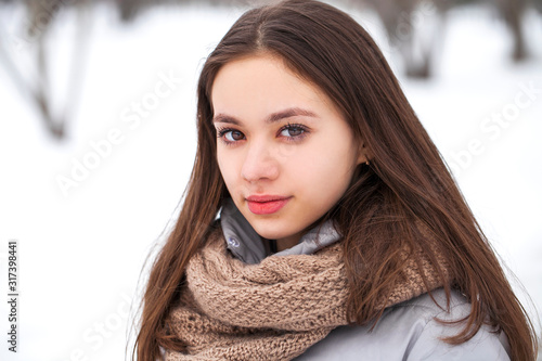 Fashion young woman in the winter time
