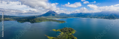 Panoramic view of beautiful Lake Arenal, Costa Rica. photo
