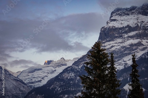 scenic mountain view of Grindelwald, switzerland in winter