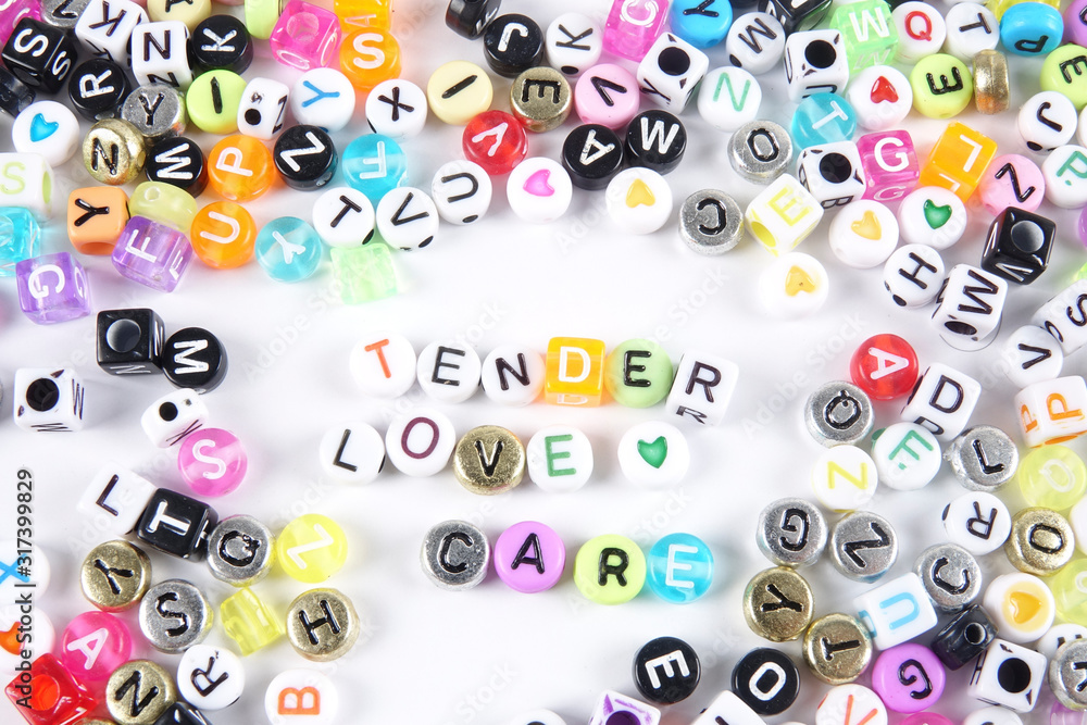 Colorful words as a background.