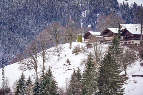 scenic mountain view of Grindelwald, switzerland in winter