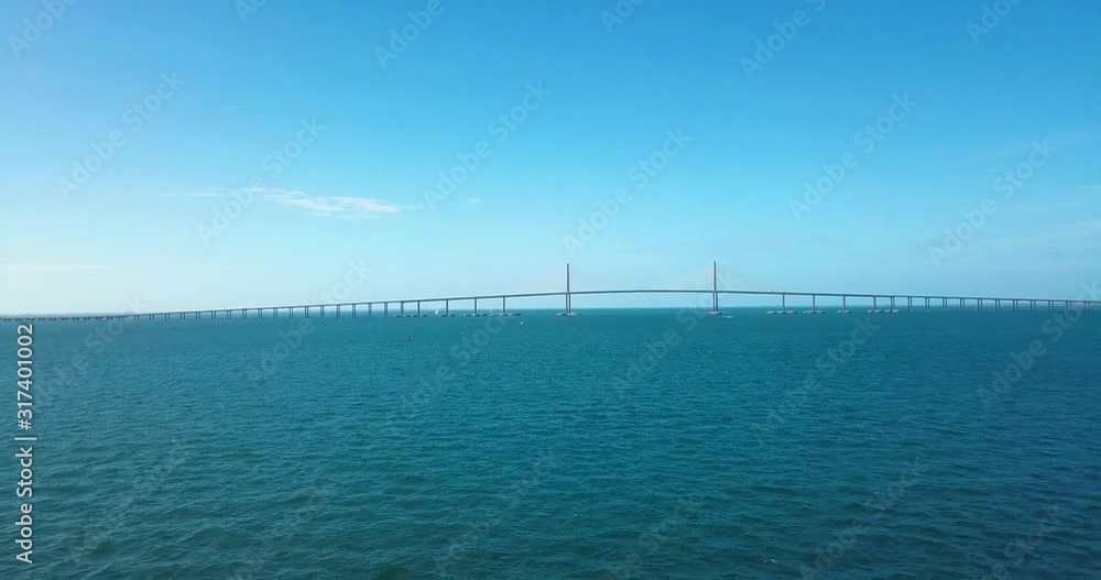 4K Aerial Video of Sunshine Skyway Bridge near the Gulf of Mexico 4K Aerial Video of Sunshine Skyway Bridge near the Gulf of Mexico