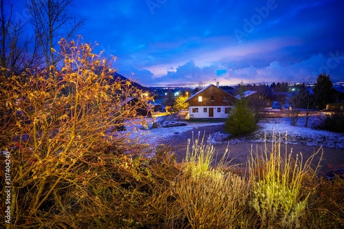 The beautiful mountain cottages in Thollon Les Memises, France in Winter