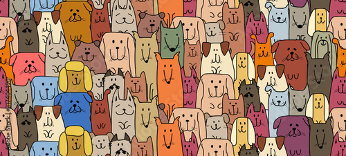 Funny dogs family, seamless pattern for your design