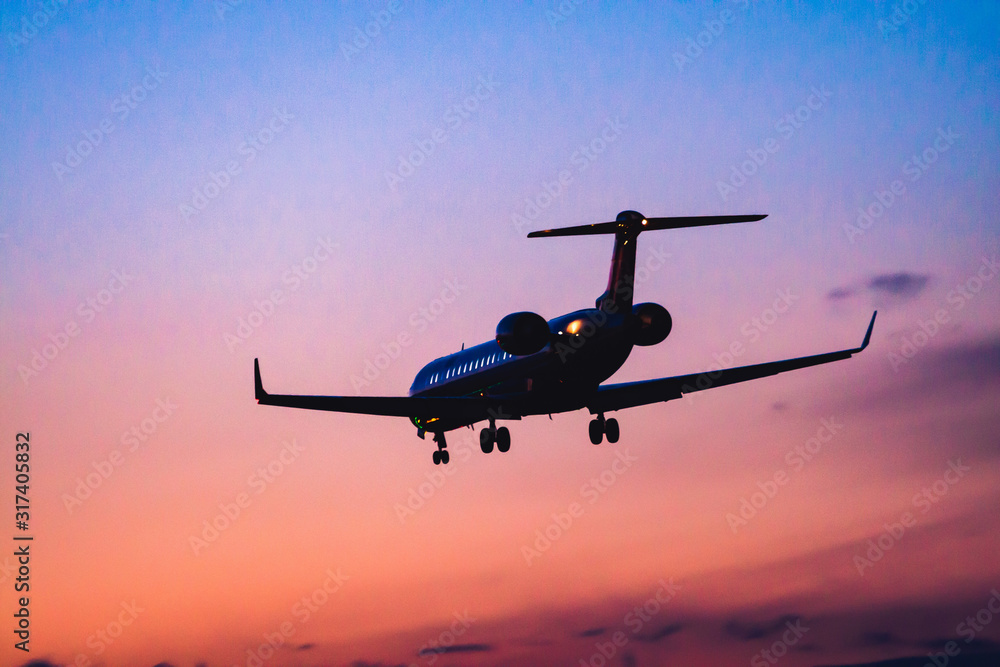 Fototapeta premium 夕方の飛行機
