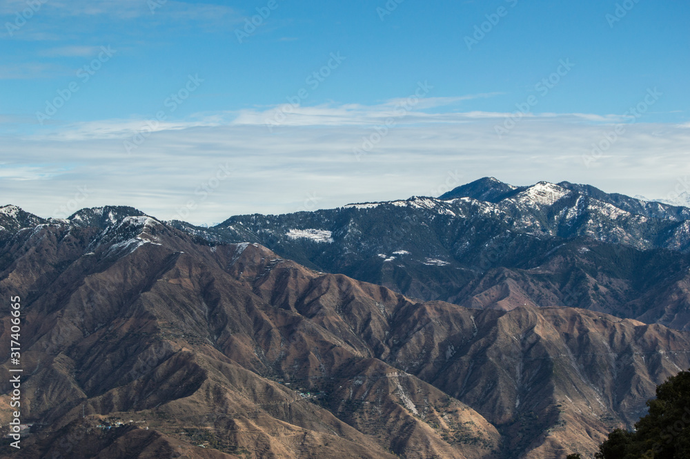 Mountains seen from the Dalai hill in Mussoorie, India