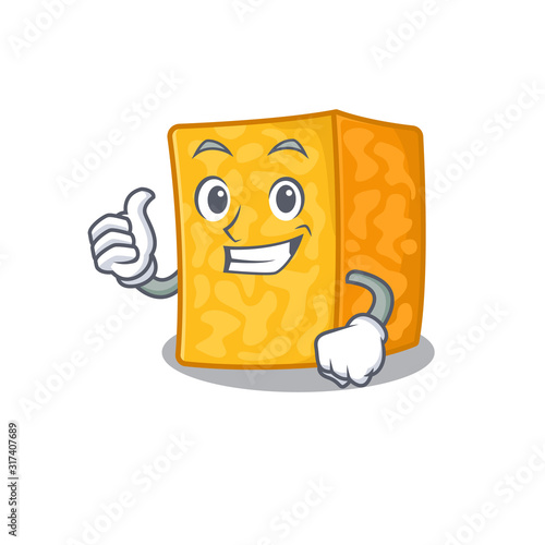 Cheerfully colby jack cheese making Thumbs up gesture