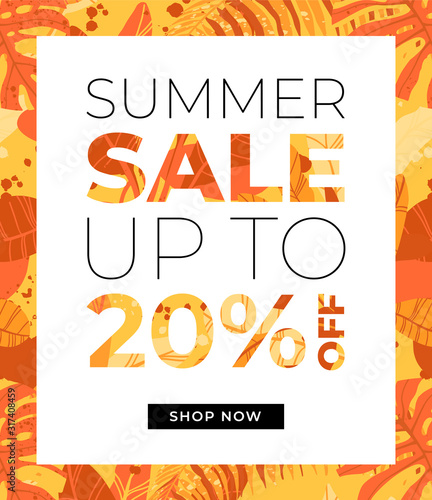 Bright orange vector summer...