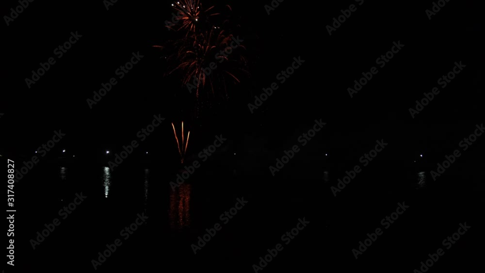 New years eve fireworks show in Beachport, South Australia New years eve fireworks show in Beachport, South Australia