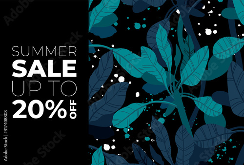 Dark vector summer design w...