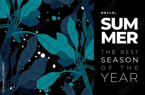 Dark vector summer design w...