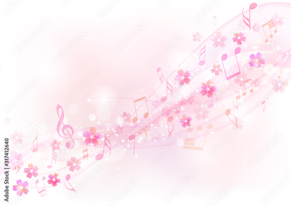桜と音符 桜と音符