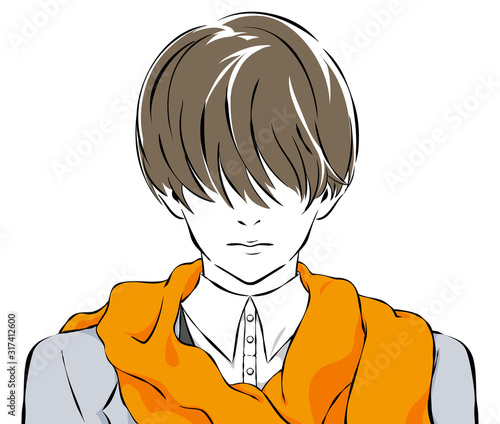 マフラーを巻いた男性