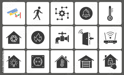 Smart home icon set. Illustrations isolated on white.