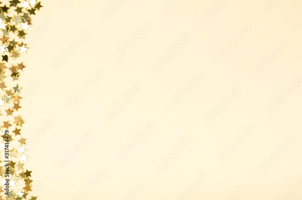 custom made wallpaper toronto digitalGolden stars composition on beige background, party and celebration decoration.