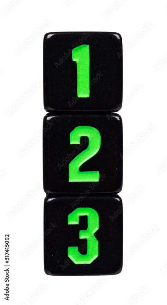 Black dices for games. Isolated on white. Black dices for games. Isolated on white.