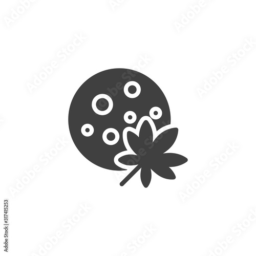 Cannabis chip cookie vector icon. filled flat sign for mobile concept and web design. Cookies with marijuana leaf glyph icon. Drug store symbol, logo illustration. Vector graphics