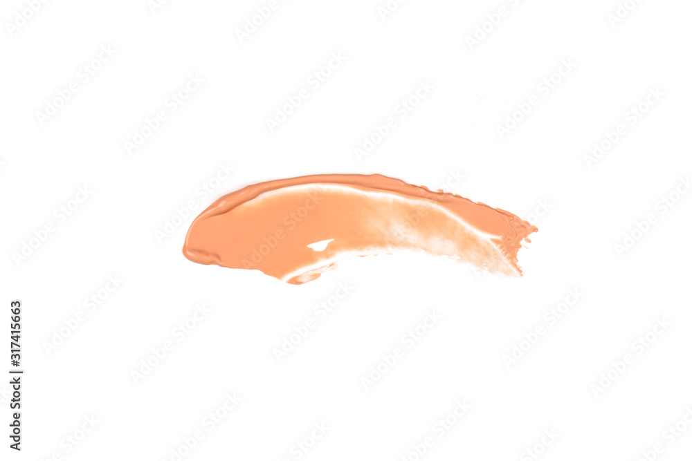 A smear of Foundation on an isolated white background A smear of Foundation on an isolated white background
