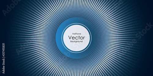Abstract halftone dotted circle pattern. Vector illustration.
