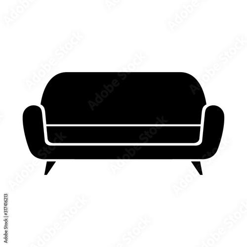 Sofa icon, logo isolated on white background