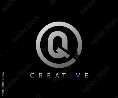 Letter Q Digital Network , Technology and digital abstract line network circuit vector logo. .
