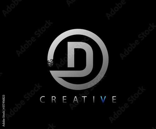 Letter D Digital Network , Technology and digital abstract line network circuit vector logo. .