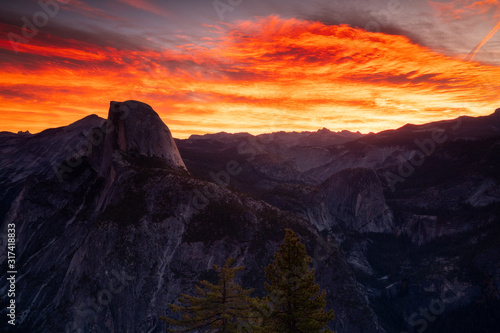 Dawn Light on Half Dome  Yosemite Valley