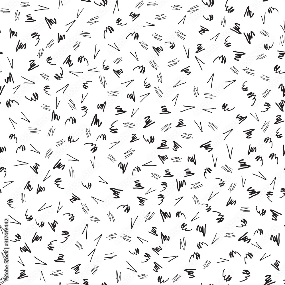 Abstract seamless pattern with doodles on white background. Simple abstract pattern background for interrior, textile design, paper craft. Hand drawn minimalist memphis seamless background. Abstract seamless pattern with doodles on white background. Simple abstract pattern background for interrior, textile design, paper craft. Hand drawn minimalist memphis seamless background.
