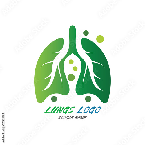 Lungs Organ Logo medical health design template vector