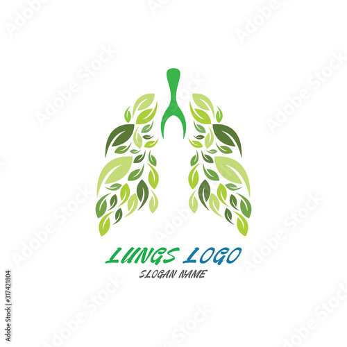 Lungs Organ Logo medical health design template vector
