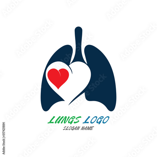 Lungs Organ Logo medical health design template vector
