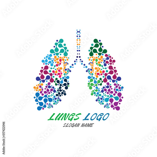 Lungs Organ Logo medical health design template vector