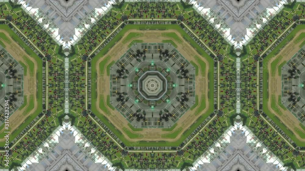Crowded park view, kaleidoscopic effect Crowded park view, kaleidoscopic effect