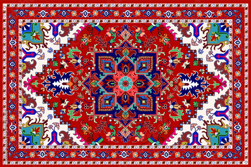 Persian carpet original design, tribal vector texture. Easy to edit and change a few colors by swatch window.
