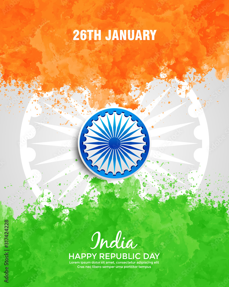 Φωτογραφία Vector Illustration of 26th of January, Republic Day Celebration of India