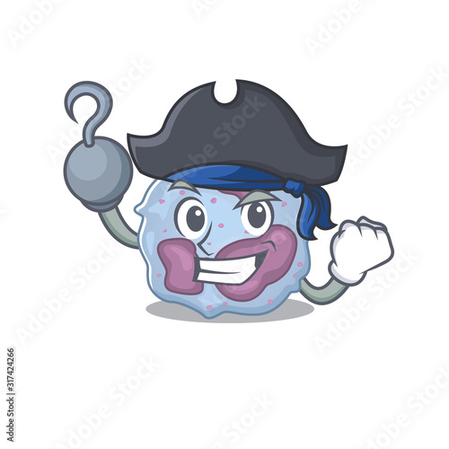 cool and funny leukocyte cell cartoon style wearing hat
