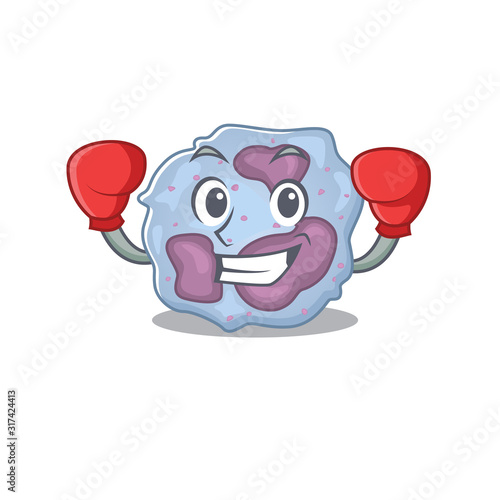 Sporty Boxing leukocyte cell mascot character style