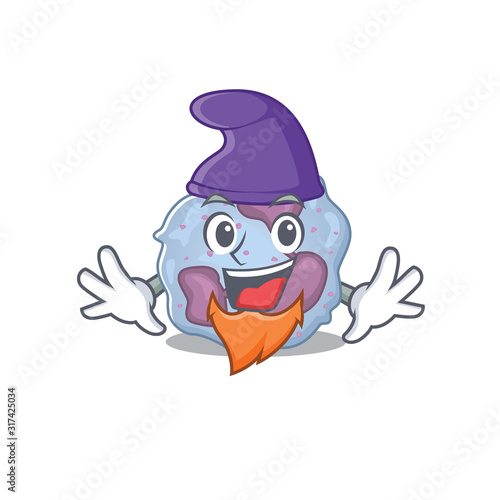 Funny leukocyte cell cartoon mascot performed as an Elf
