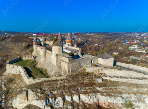 Kamyanets-Podilsky aerial view.. photo