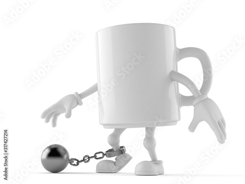 Mug character with prison ball