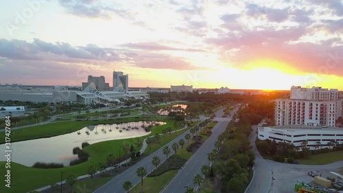 Universal Blvd Orlando Florida Convention Center 4K Sunset