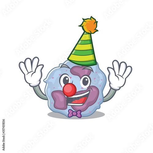 Funny Clown leukocyte cell cartoon character mascot design photo